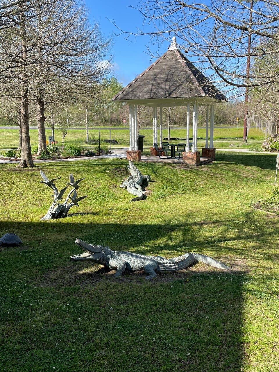 Alligators on the grounds of the Welcome Center