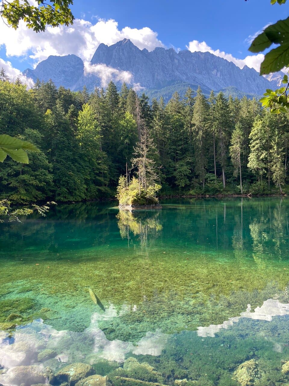 Idyllic Badersee on a sunny day