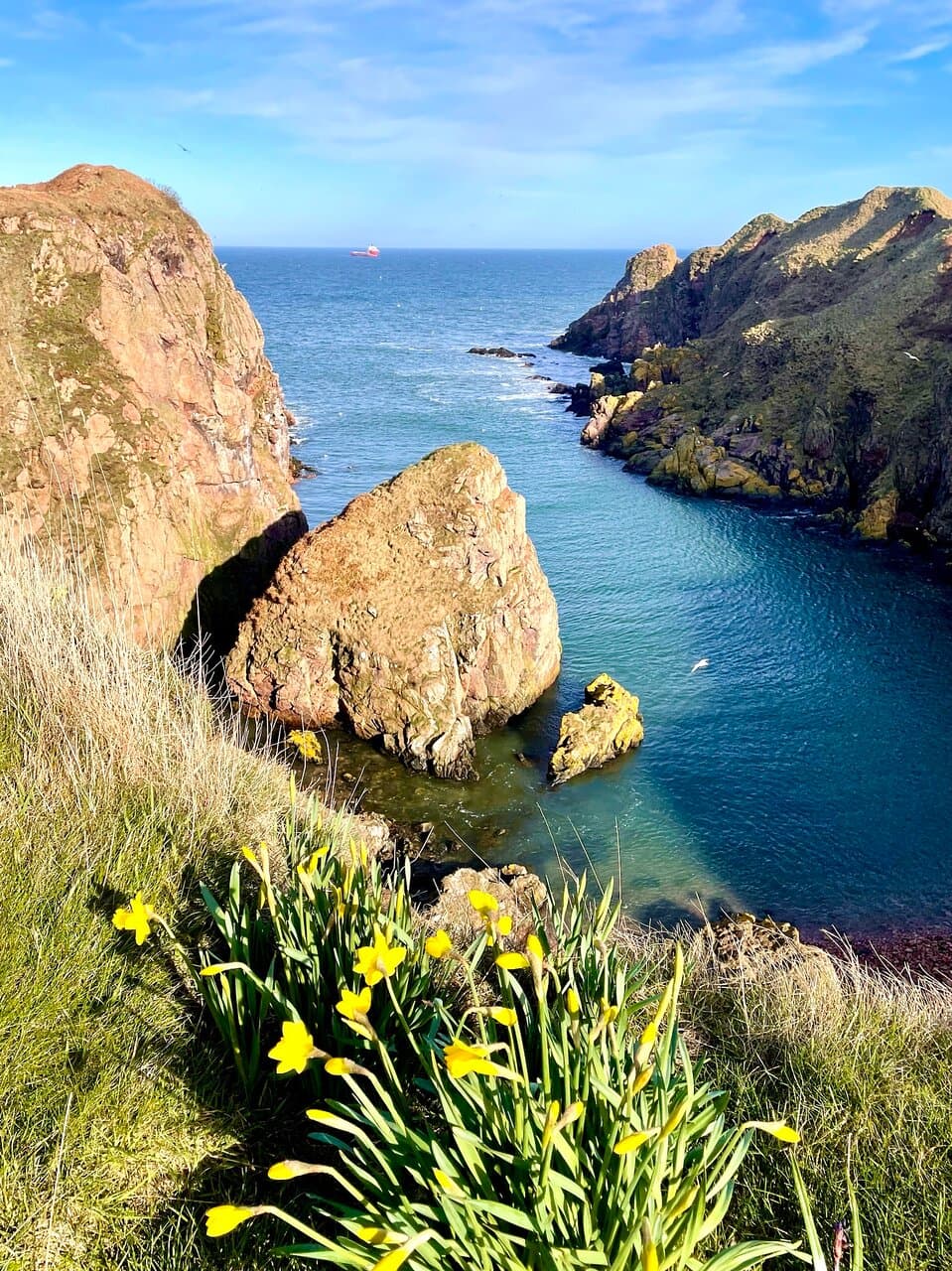 Here you can see some of the most dramatic and spectacular clifftop scenery on the Aberdeenshire coastline, with granite bedrock forming stacks and arches.
