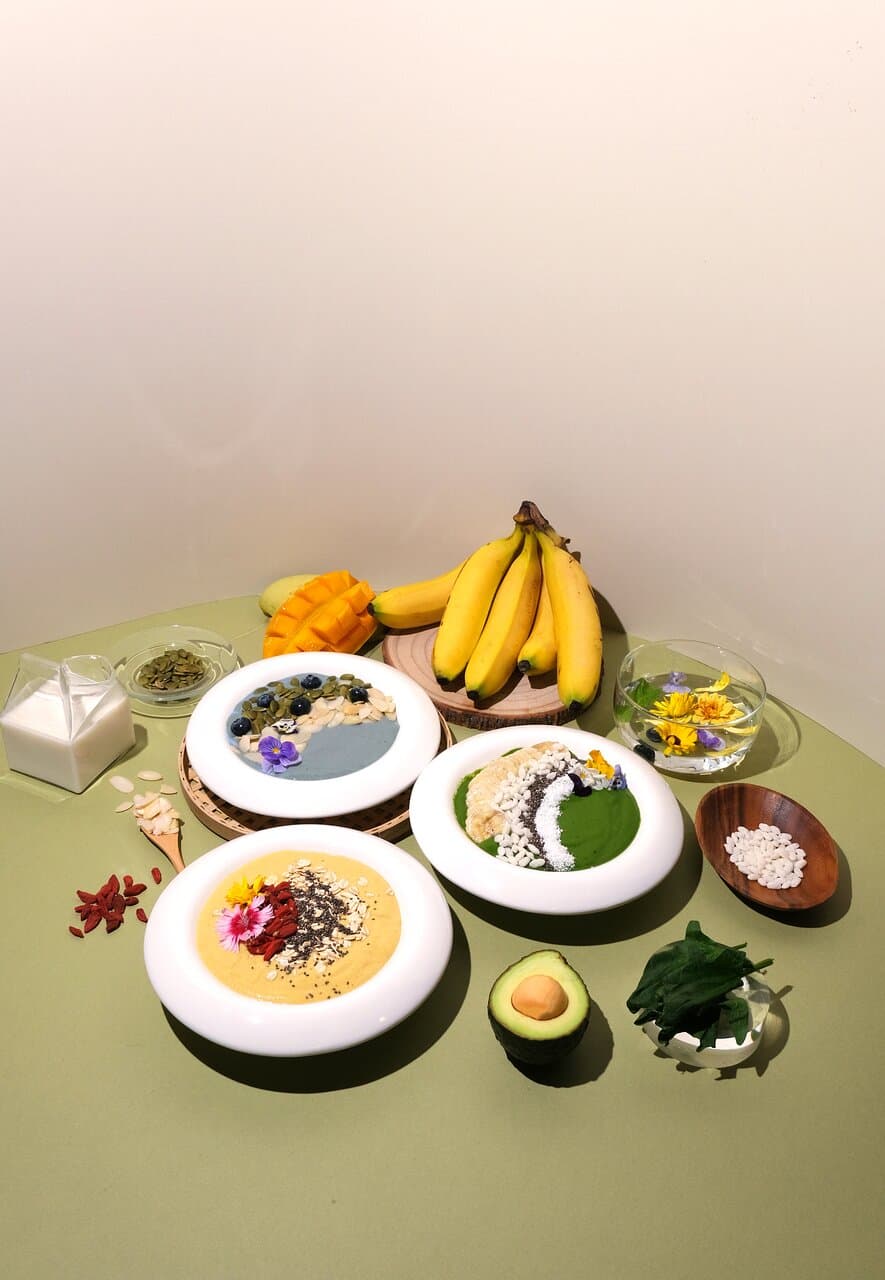 Variety of smoothie bowl selection