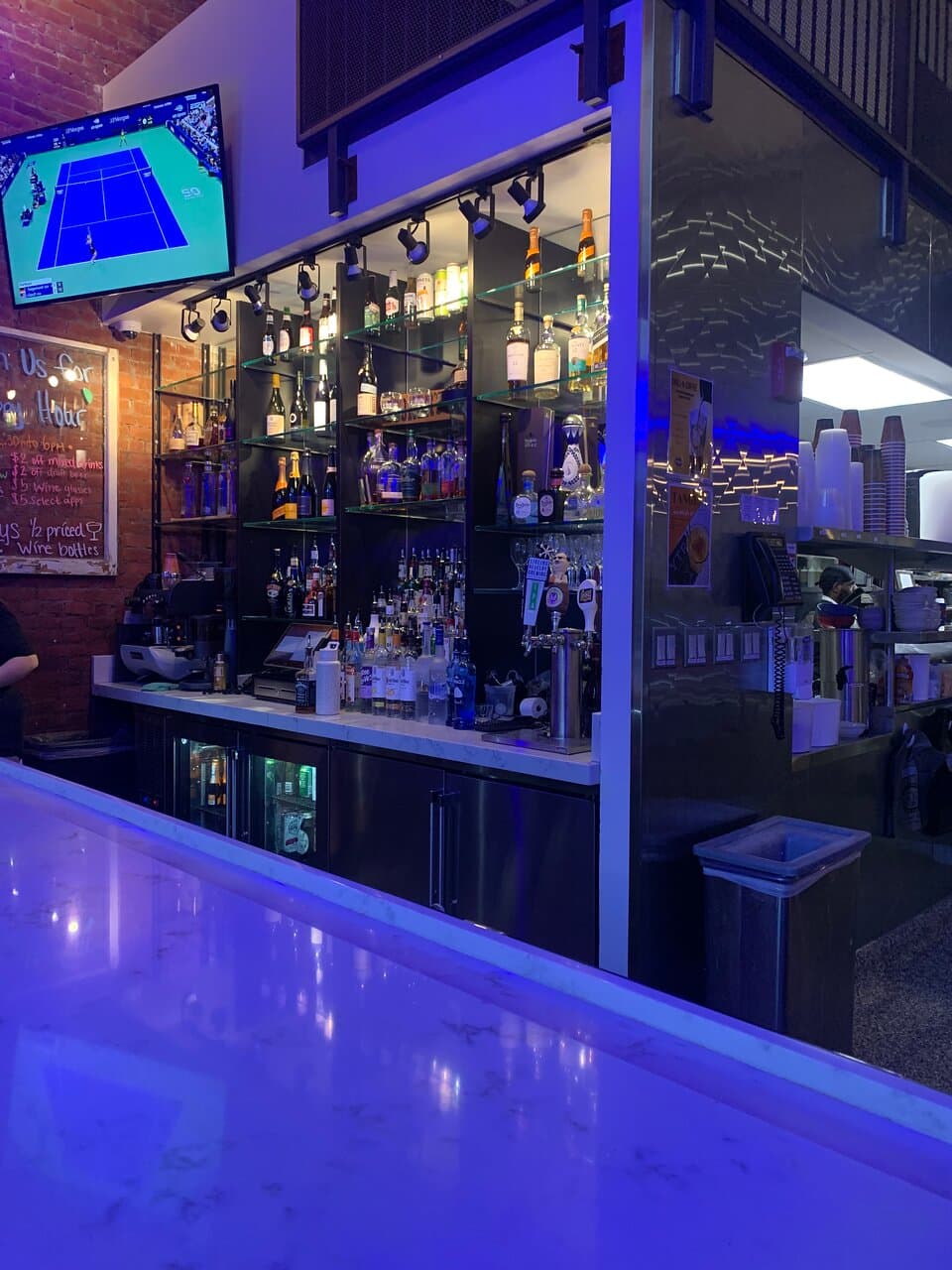 The bar is well stocked.