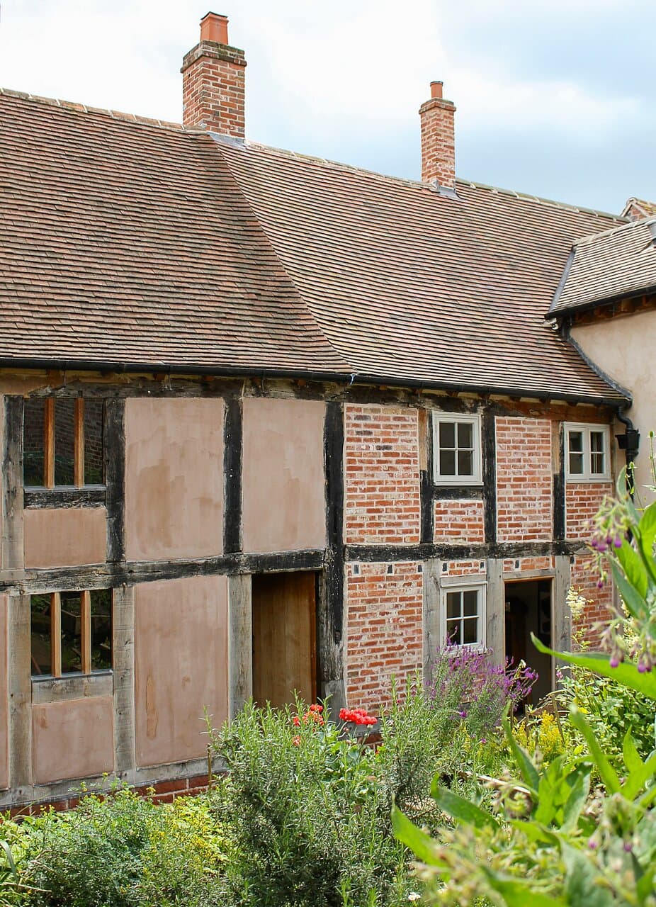 The back of the house and garden