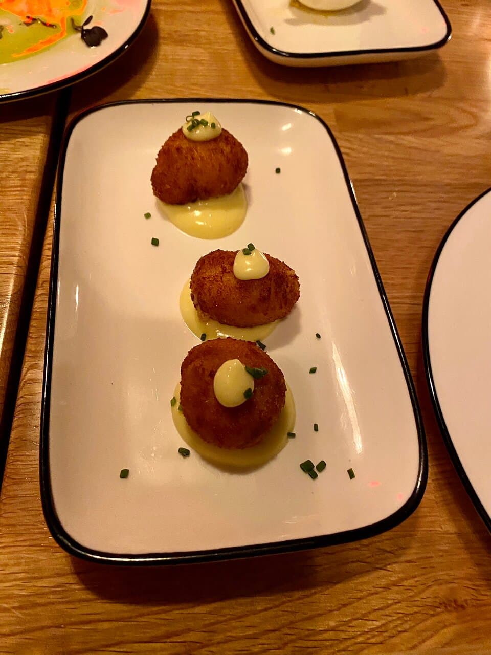 Croquetas de Jamón and Berenjena Frita (fried eggplant)