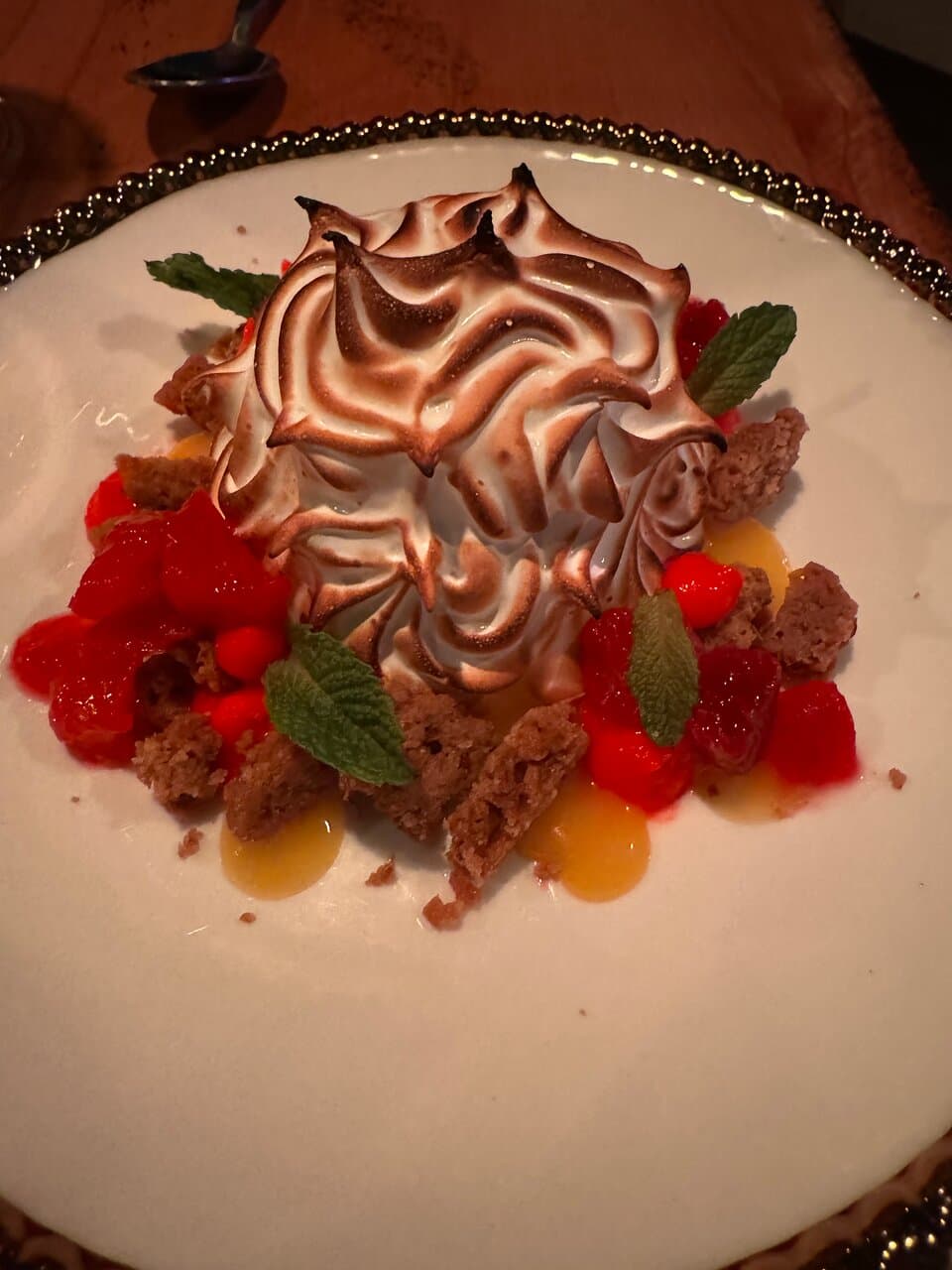 I am not a fan of Baked Alaska, but this was amazing! Do not miss!