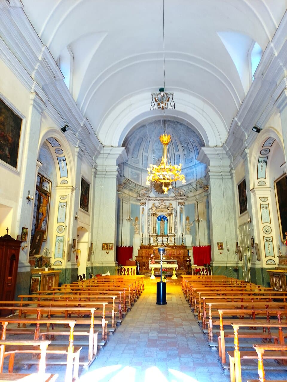 Inside the stately church