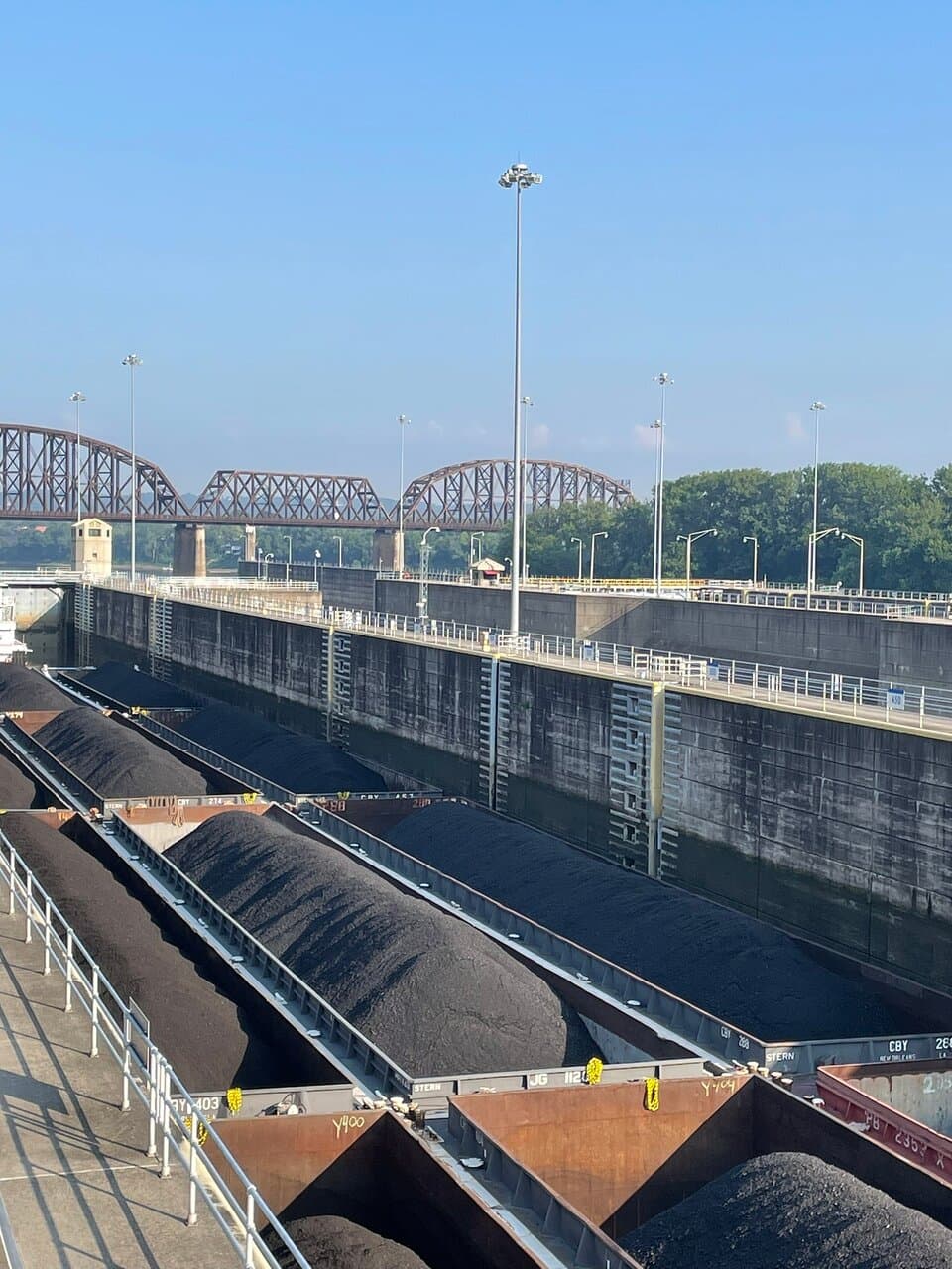 Got out early, caught a barge moving up river.
