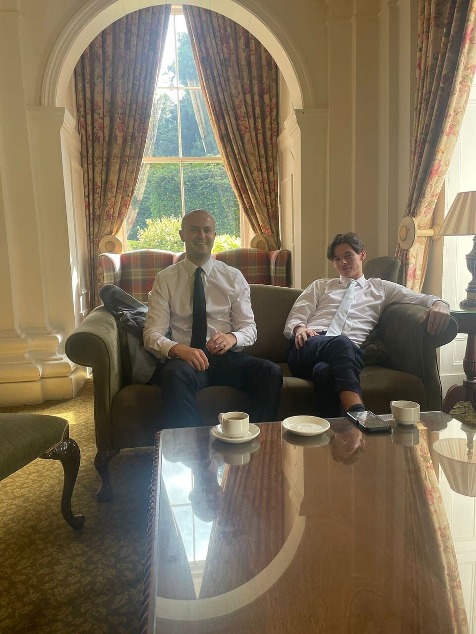 Relaxing before our flight 