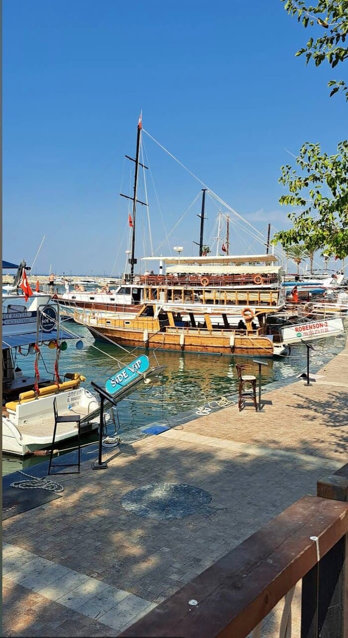 Variety of boats in the harbour 