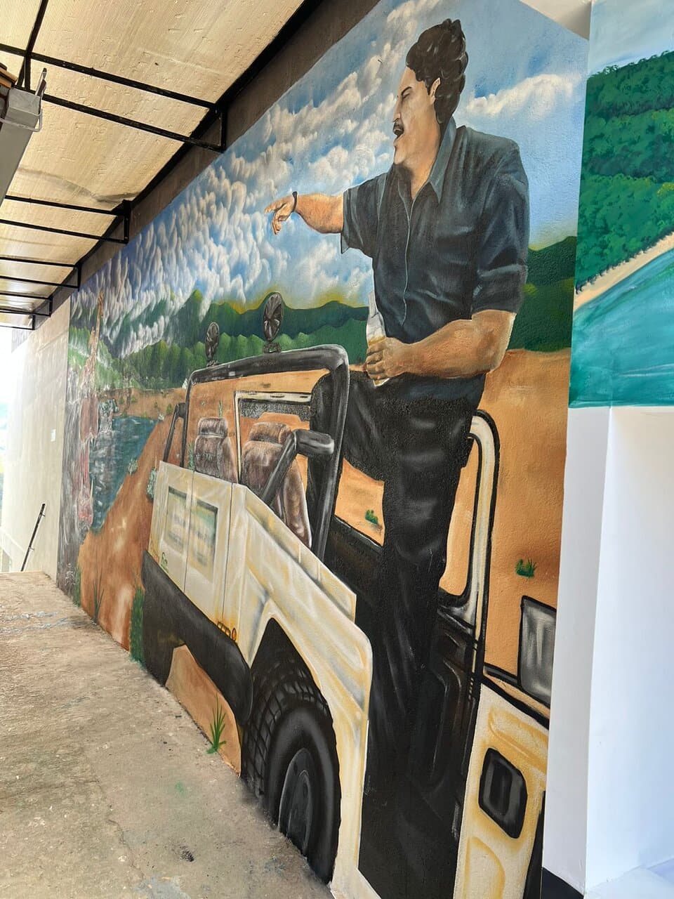 Un mural de Pablo Escobar.