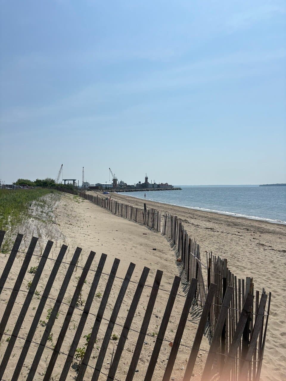 The General Dynamics campus is right next to the beach.