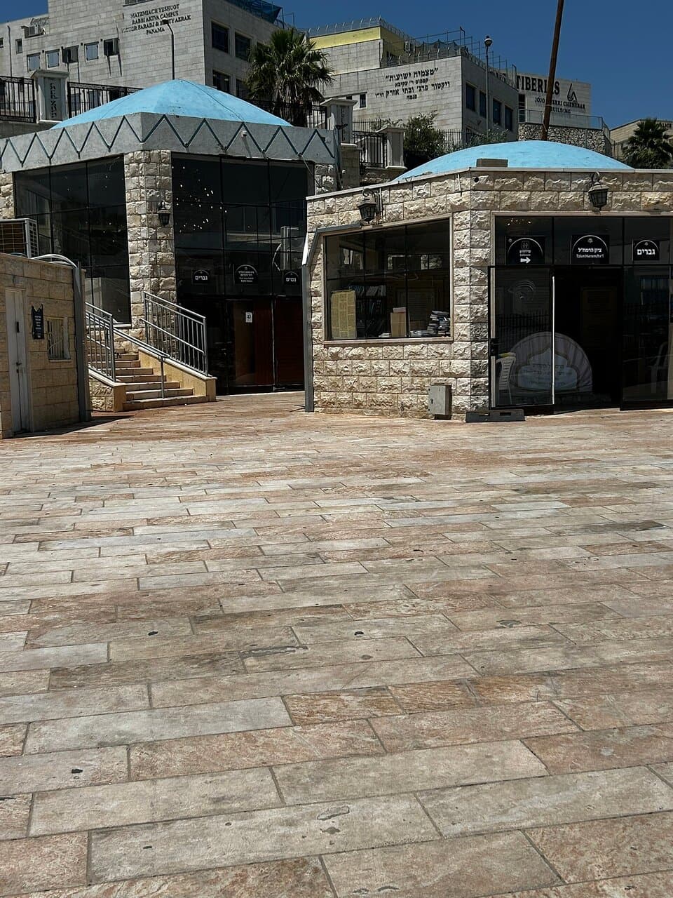 Views of the two burial tomb buildings, as seen from the outside
