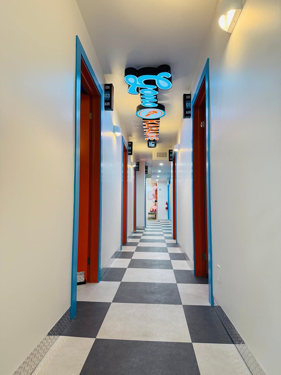 Hallway of GONO Karaoke. 7 private rooms. 
