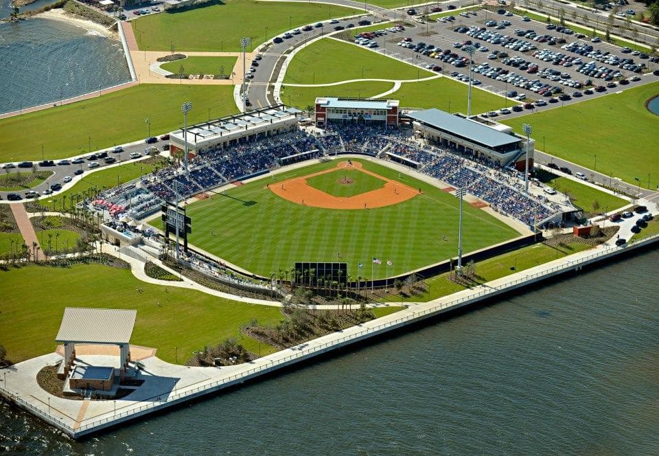 Pensacola Blue Wahoos ballpark on Escambia Bay
