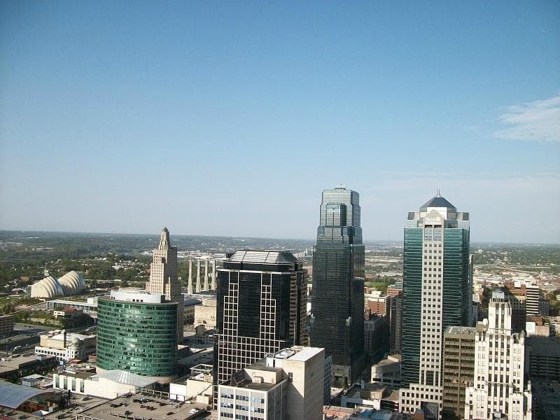 view from the top of Kansas City skyline
