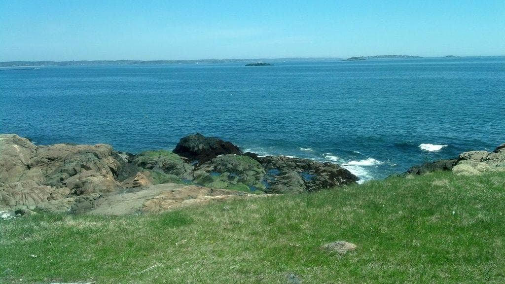 Ocean view from top of hill