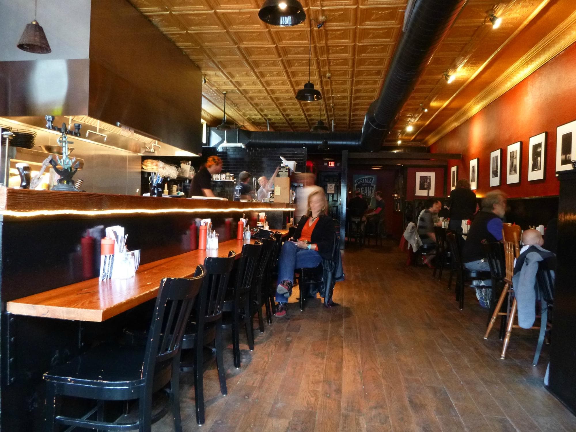 Interior with tin ceiling