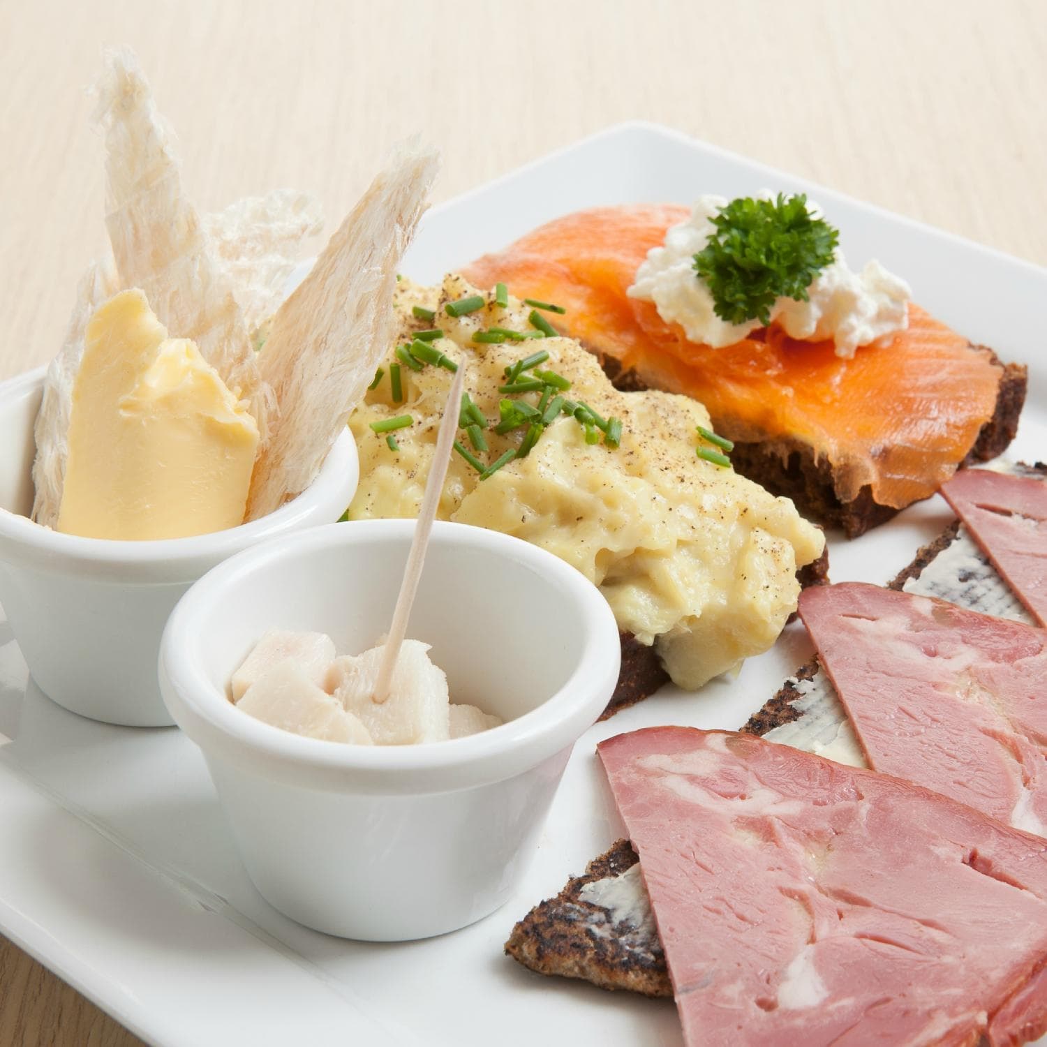 Icelandic plate II, traditional homemade food and fermented shark