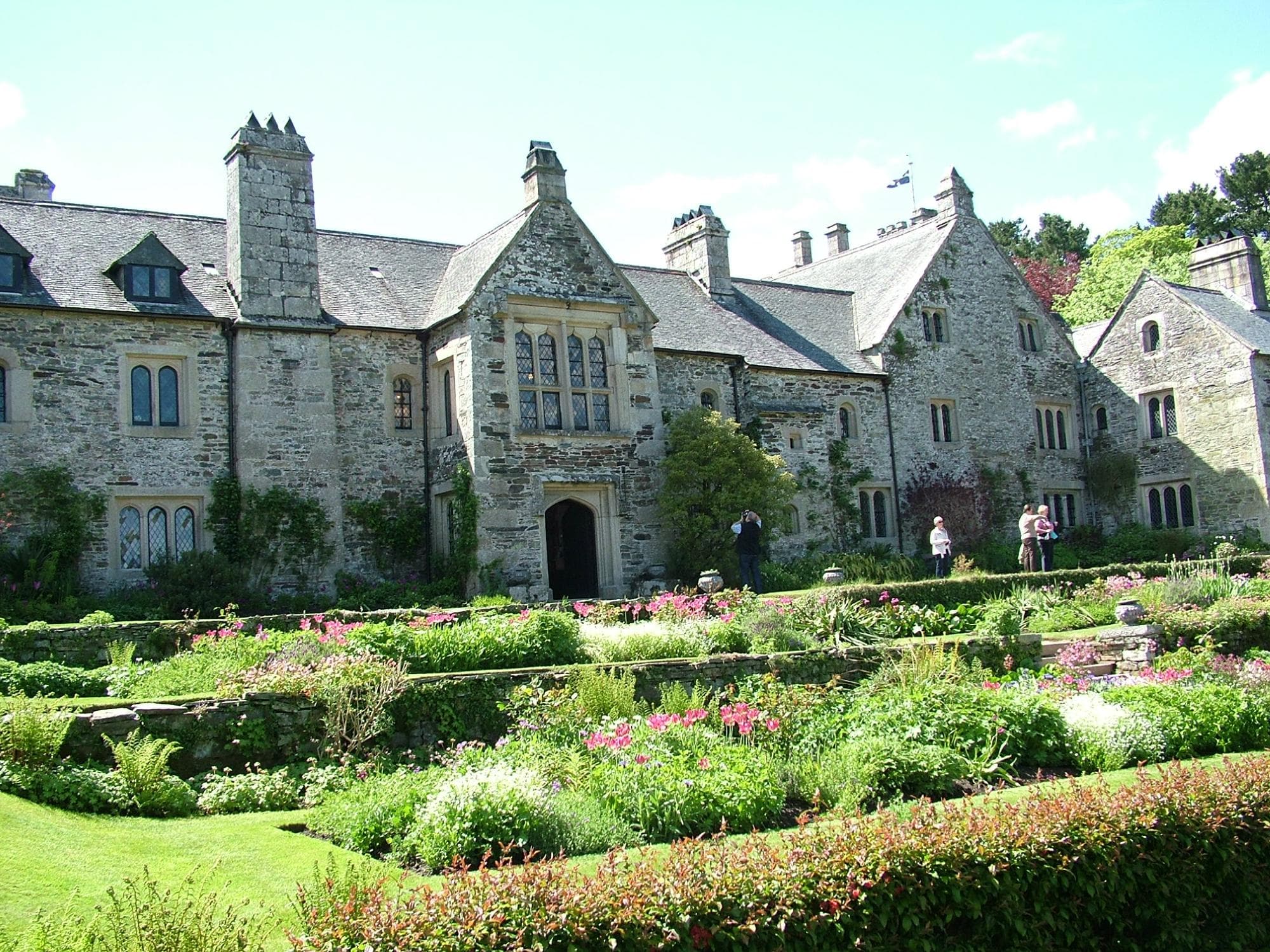 side view of Cotehele and garden