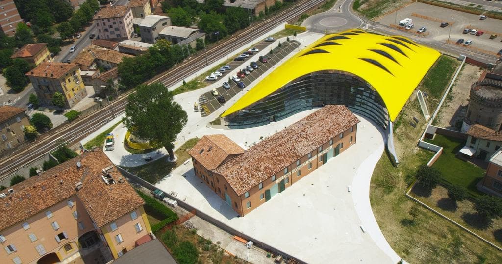 Una veduta aerea del complesso museale