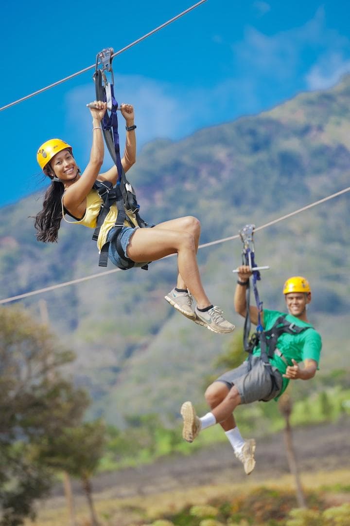 All ziplines are side by side so two friends can enjoy the ride together