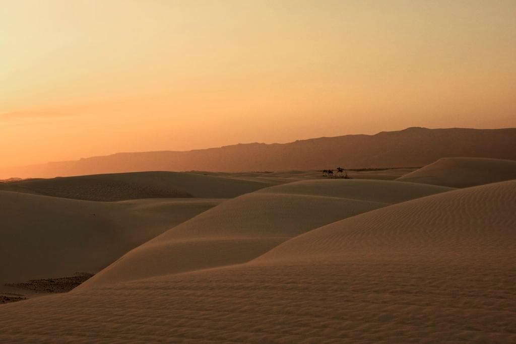 Aomak Beach: sunset in Zahek dunes