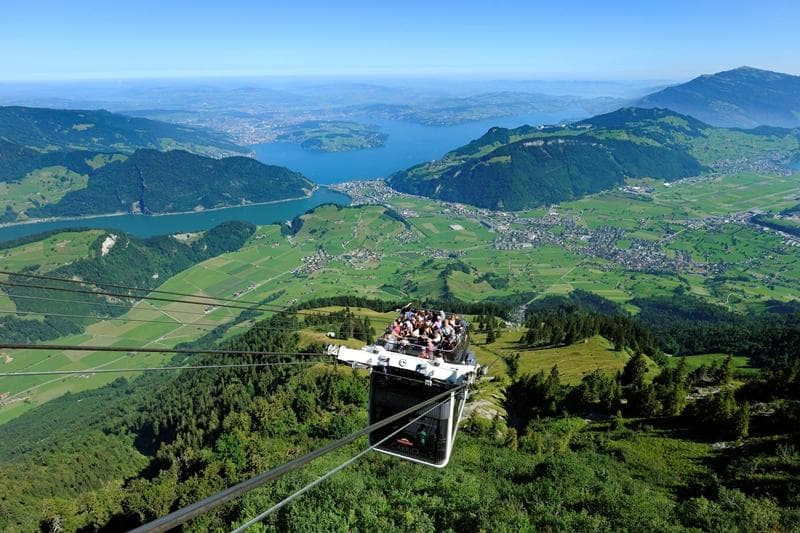 CabriO Lucerne, Switzerland - the world's only cablecar with open sundeck.