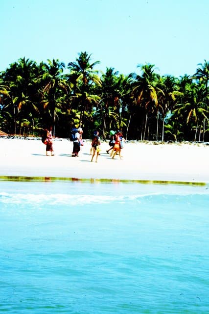 Nirvana beach seen from boat.