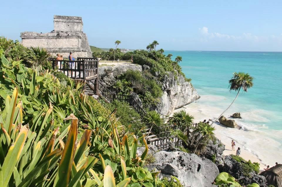 the ruins over looking the beautiful waters