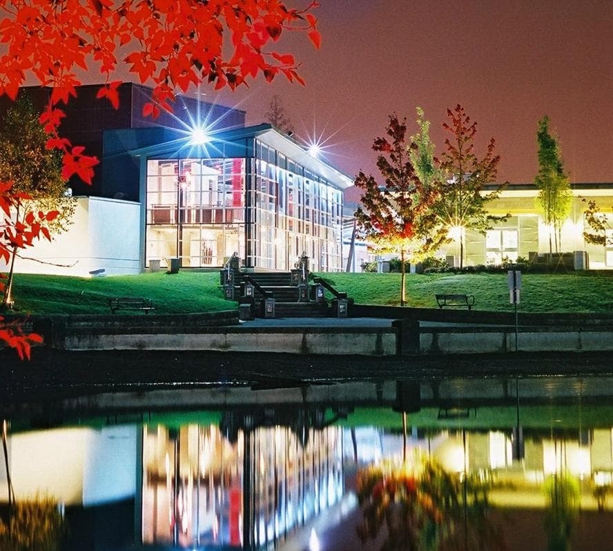 View of Evergreen Cultural Centre from Lafarge Lake. Image: Don Cardinal.
