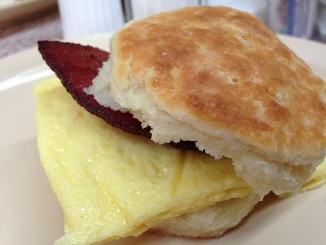 Bologna biscuit with egg