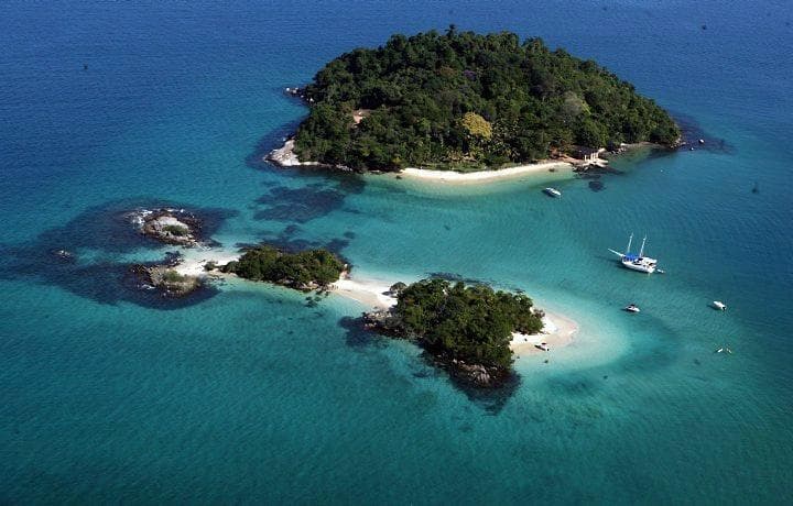 Foto aérea da ilha