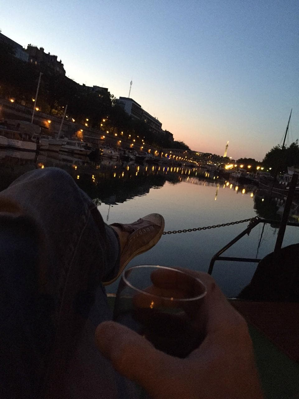 Paris sunset on the water