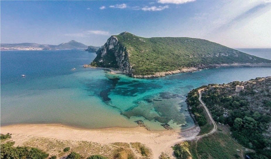 Aerial view of the beach and the passage