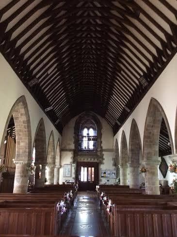 Beautiful wooden church roof.