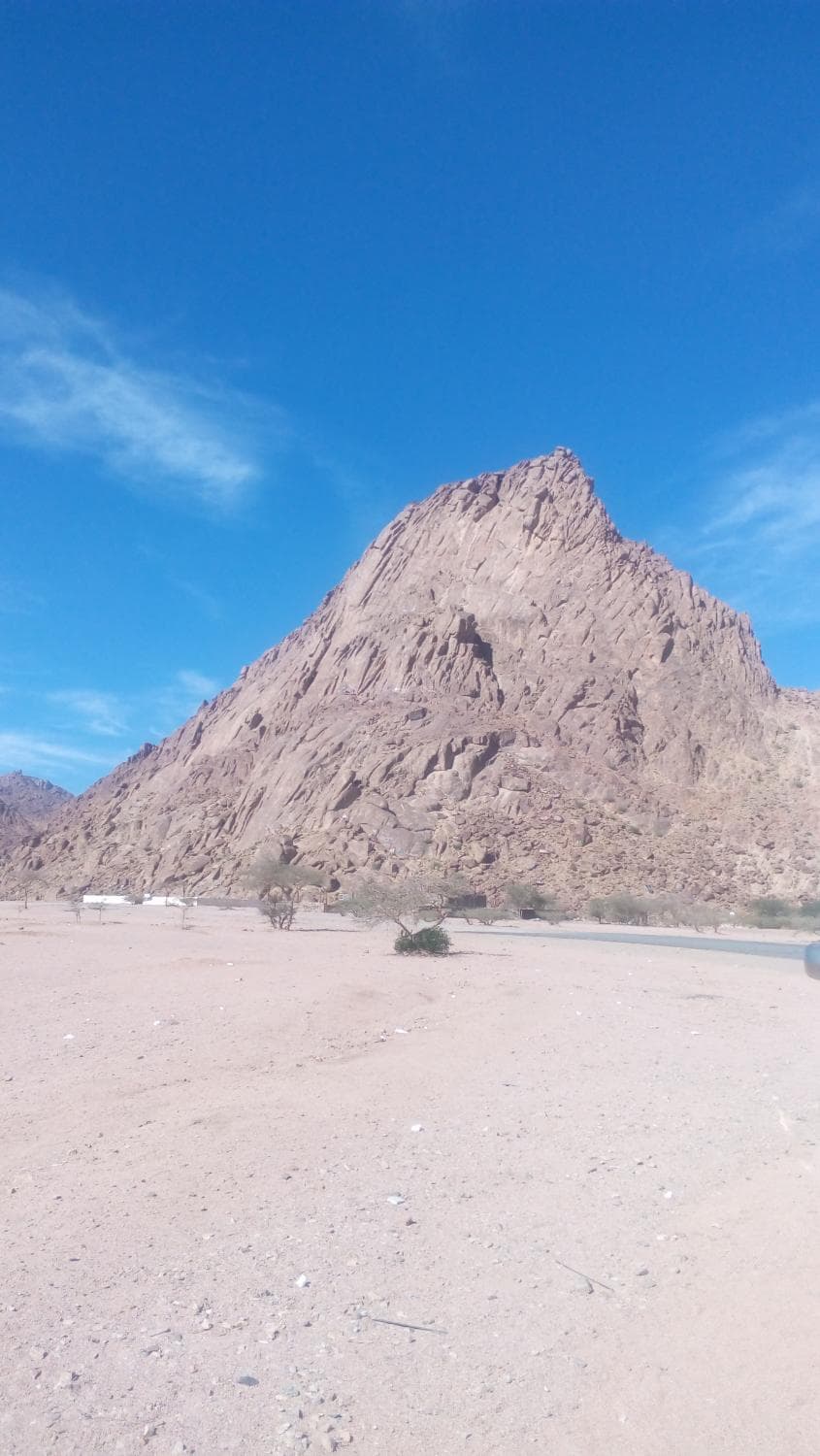 Very Very Beautiful & Bright Mountain with Blue Sky Background