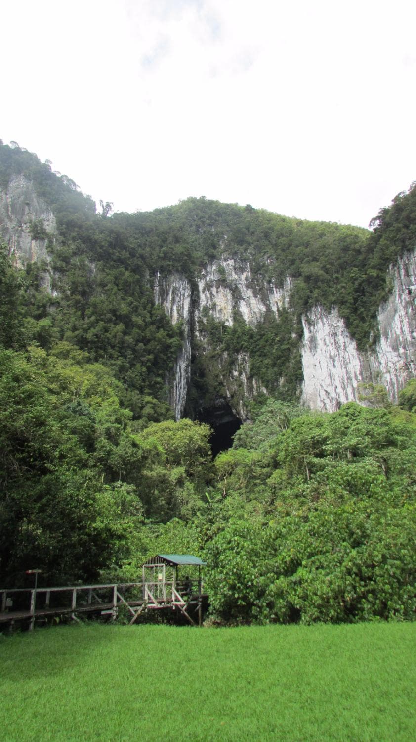 The cave opening that everyone watches.