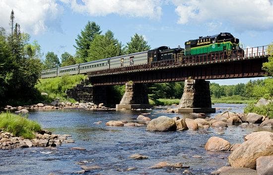 Train on bridge