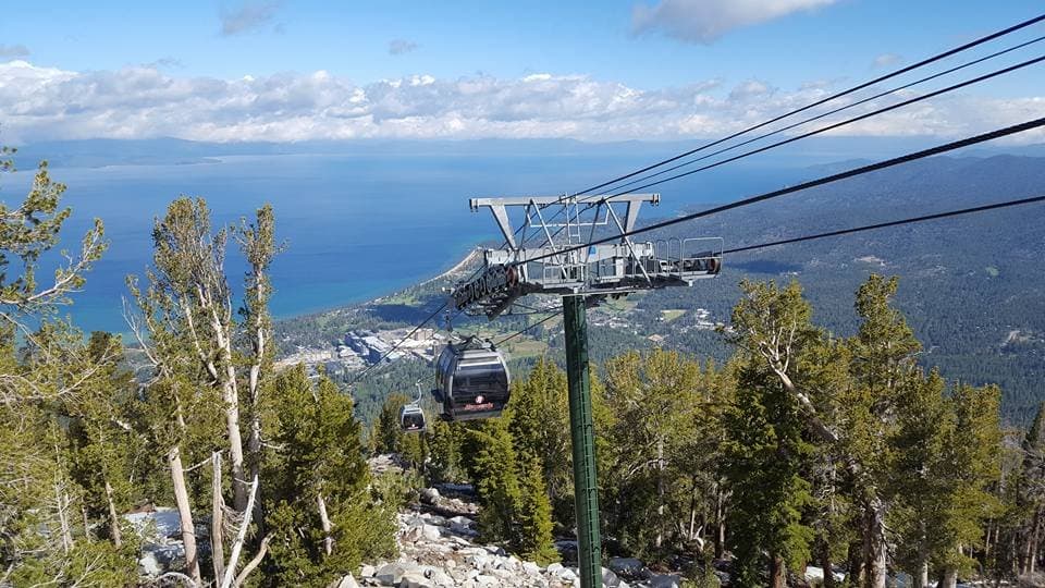 The view of Lake Tahoe from the first stop up the gondola ride.