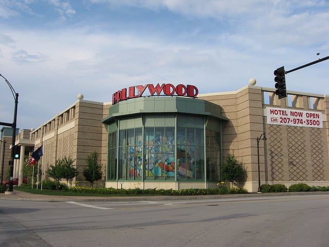 Front of casino, on Main street