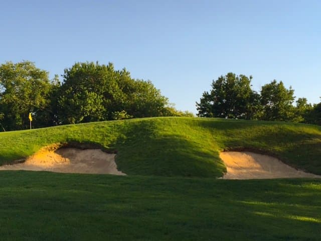 A look at the signature 12th hole from the drop area.