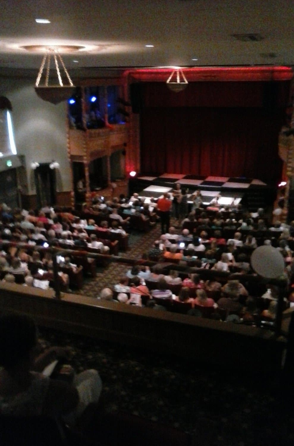 Our great view from the last 2 seats in the balcony