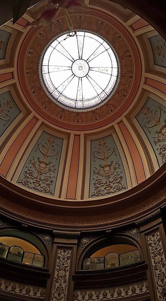 Domed ceiling and glass inset