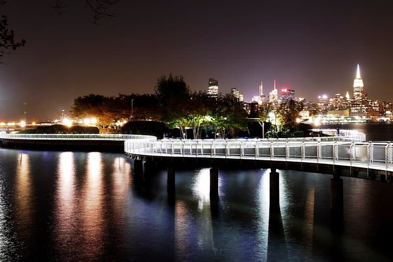 At night