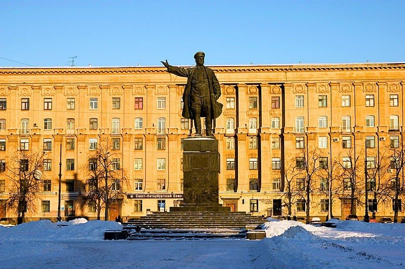 Monument to Sergey Kirov on Kirovskaya Ploshchad(Square), St Petersburg, Russia