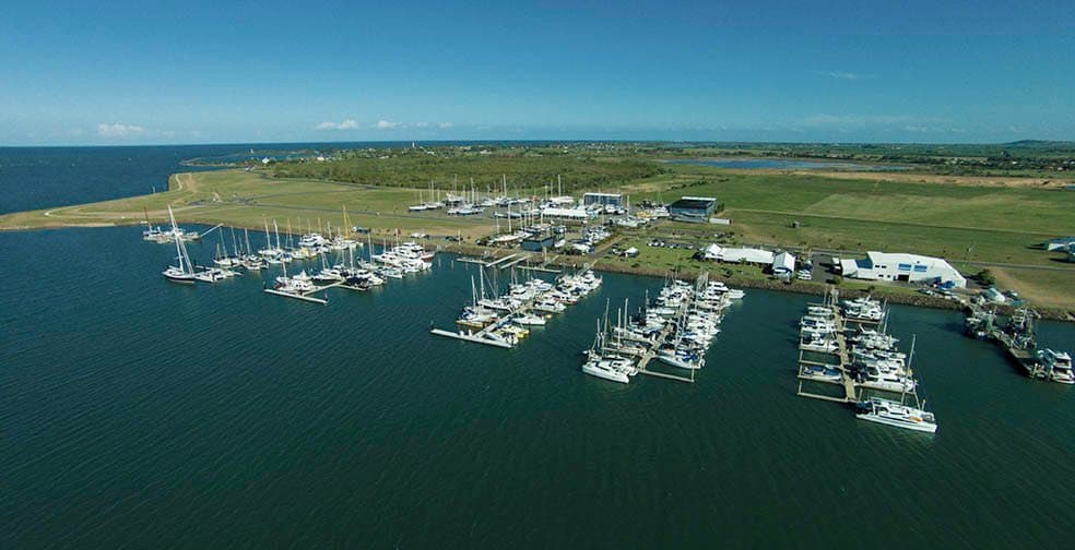 An aerial view of the Bundaberg Port Marina 