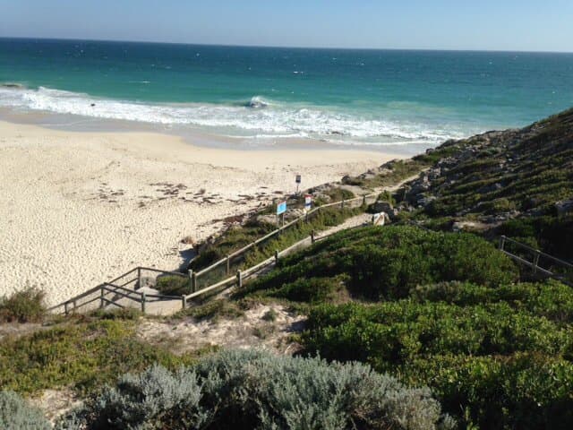 Steps down to beach
