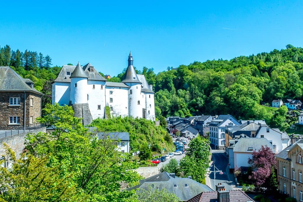 Clervaux Castle view from the view point next to the church