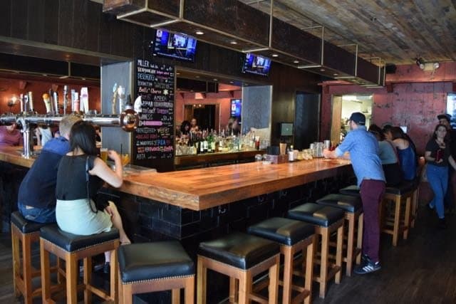 the bar, and its well stocked