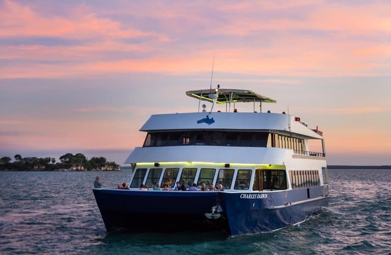 Dusk aboard the 'Charles Darwin'
