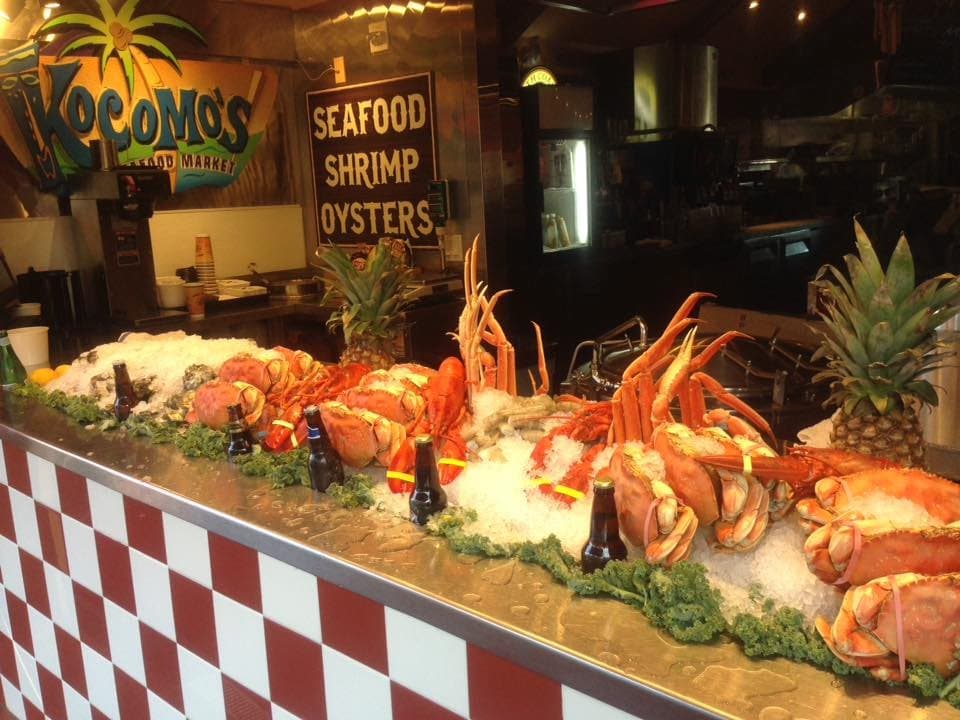 fresh shellfish display.